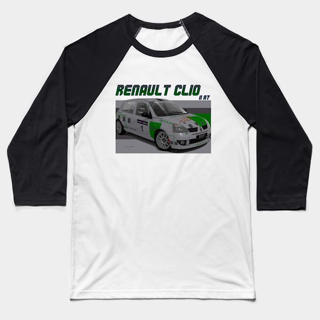 Renault Clio II A7 Baseball T-Shirt by PjesusArt